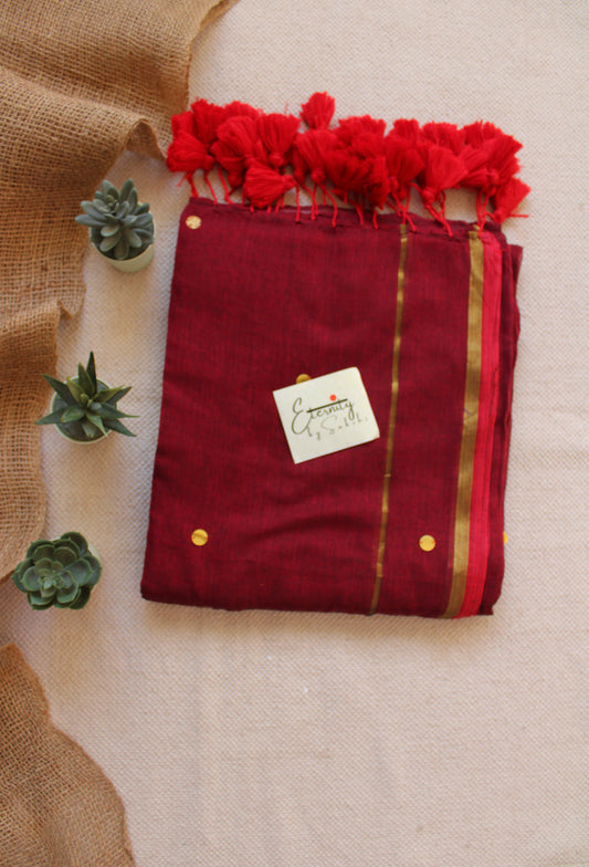 Maroonish Red Bling Saree