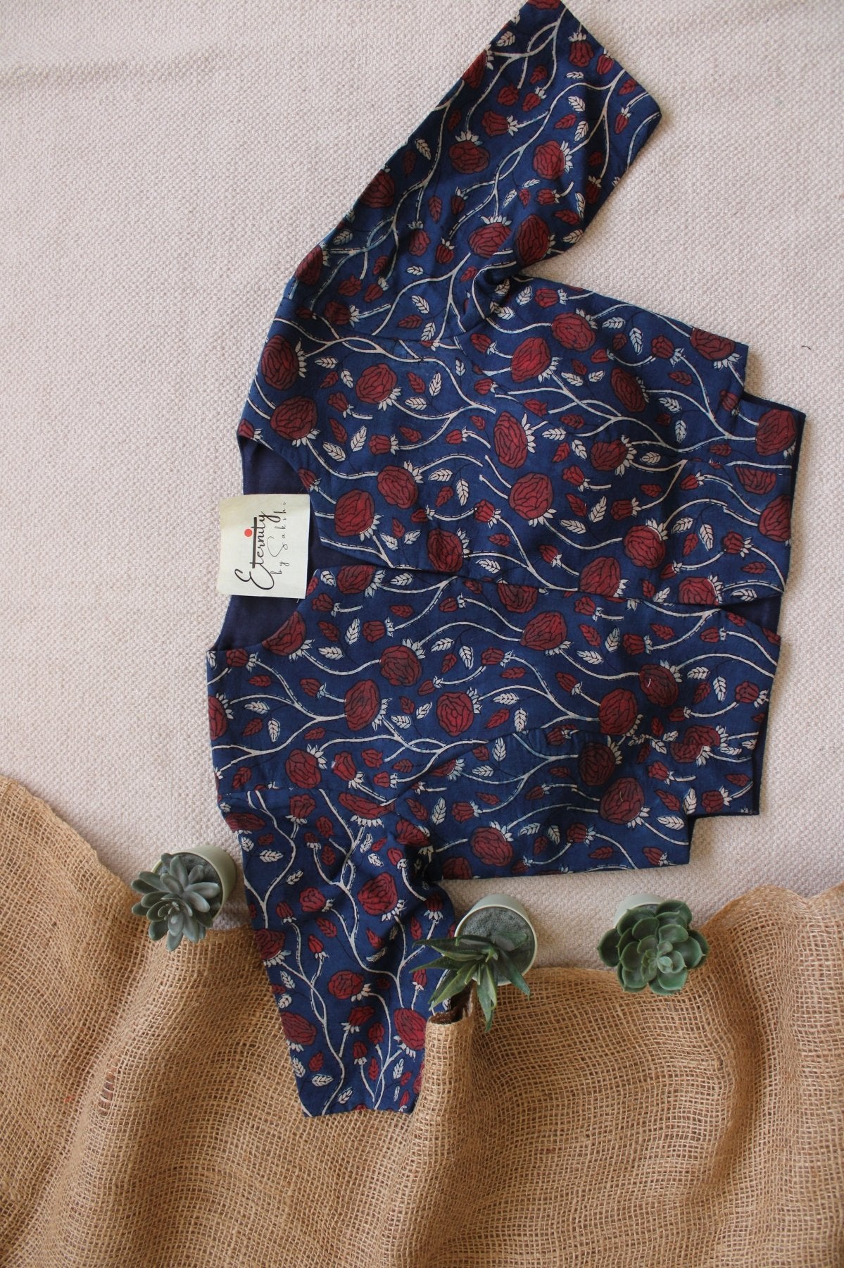 Dark Blue Rosevine Blouse - Eternity by Sakshi