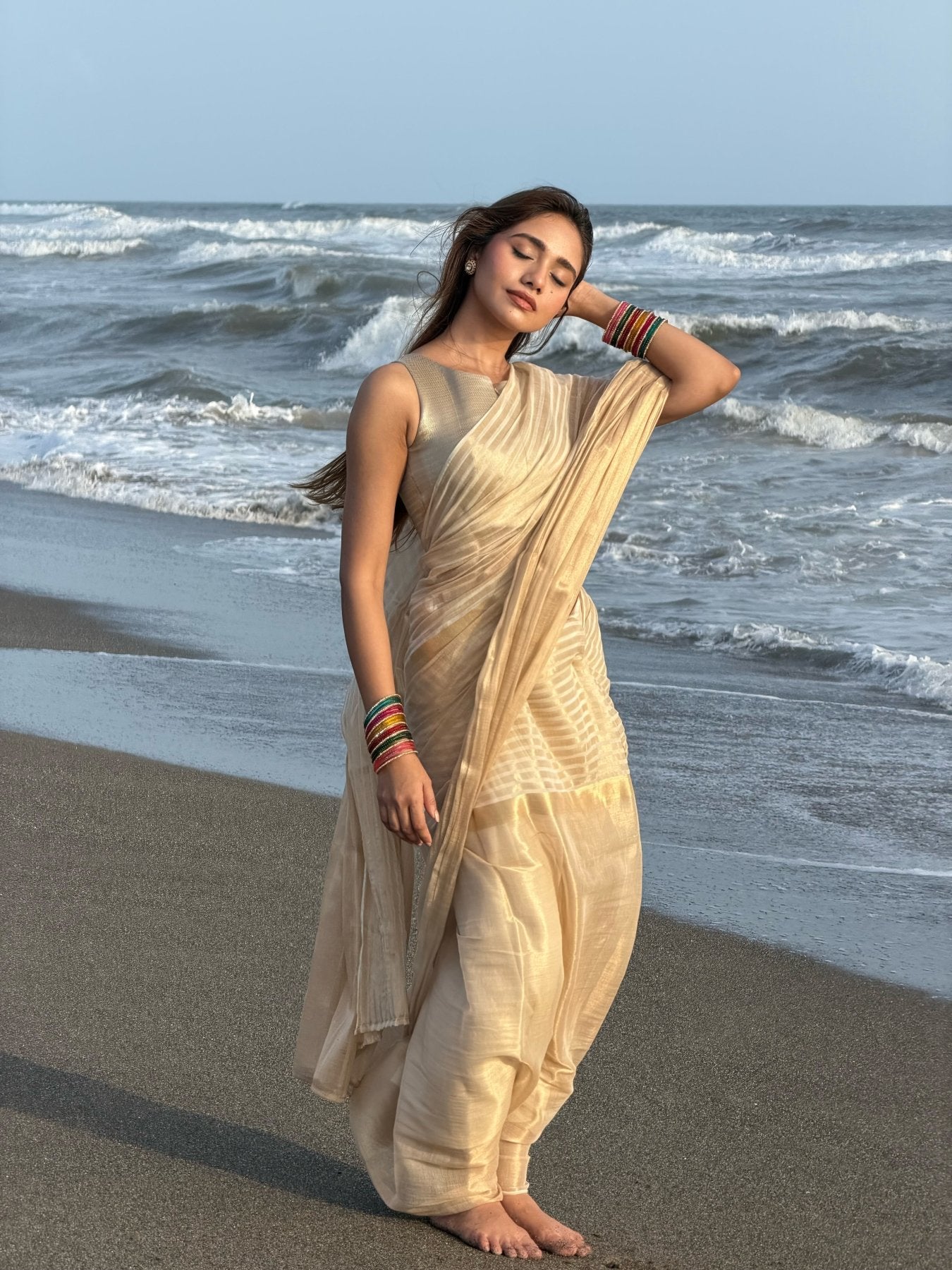 Gold Namasya Onam Saree - Eternity by Sakshi