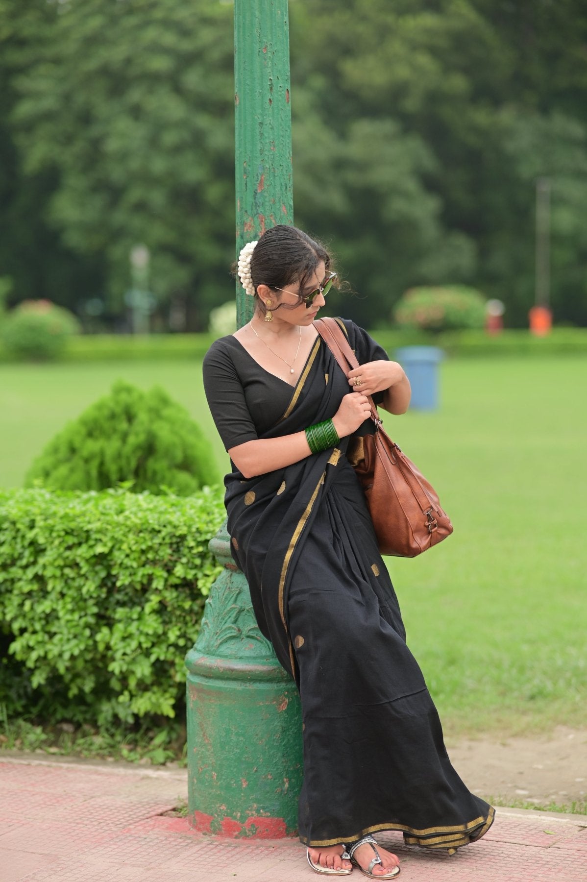 Black Polka Saree - Eternity by Sakshi