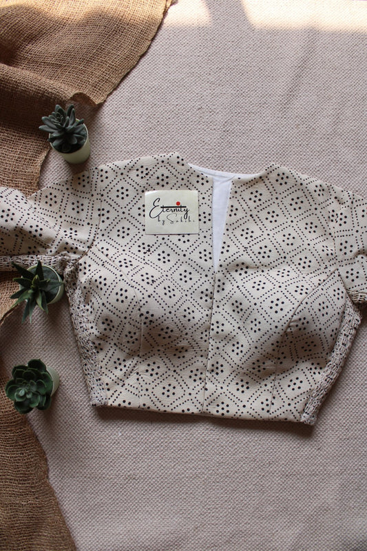 Vanilla Ajrakh Strechable Blouse - Eternity by Sakshi