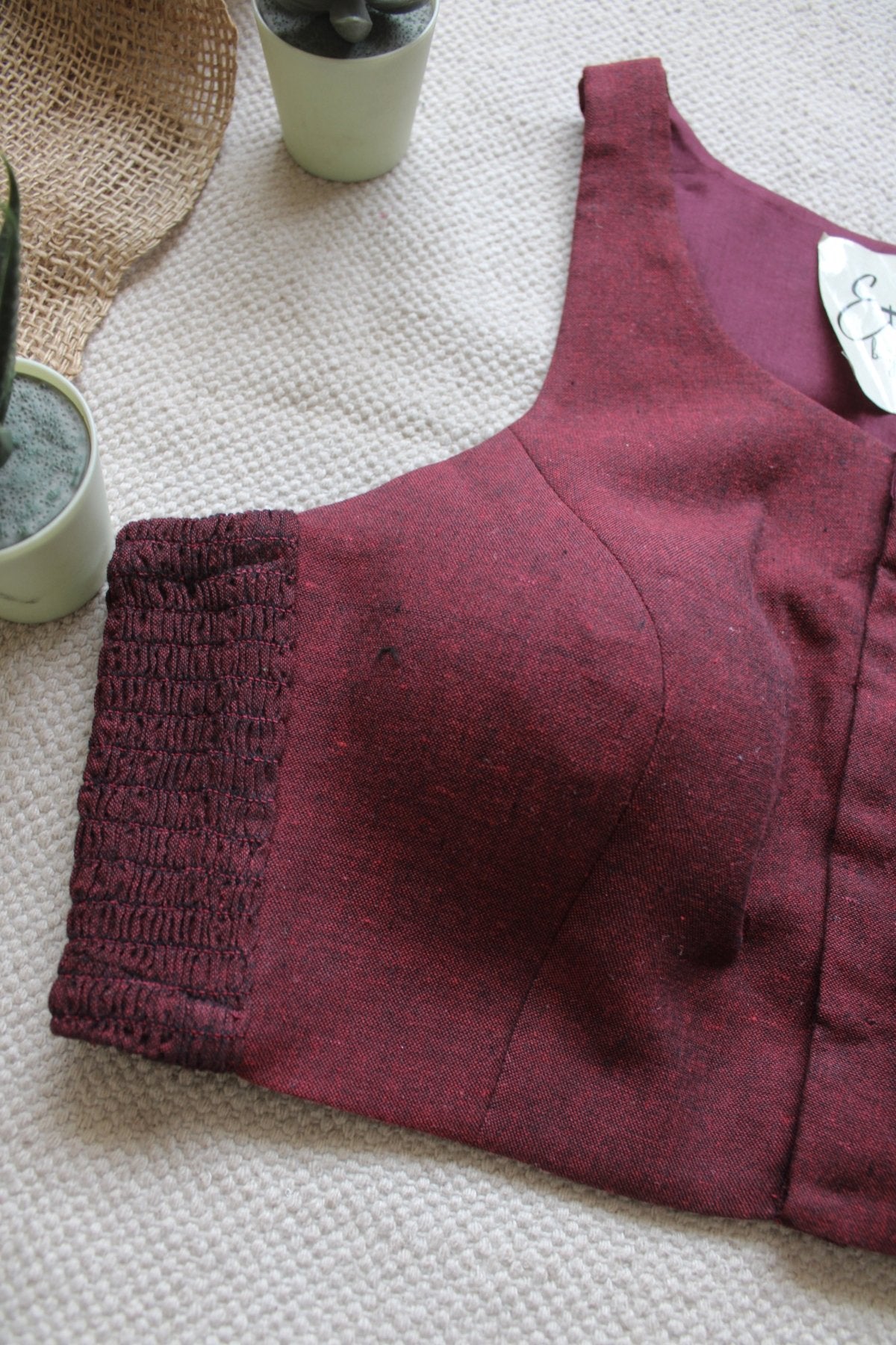 Gulmohar Maroon Stretchable Blouse - Eternity by Sakshi