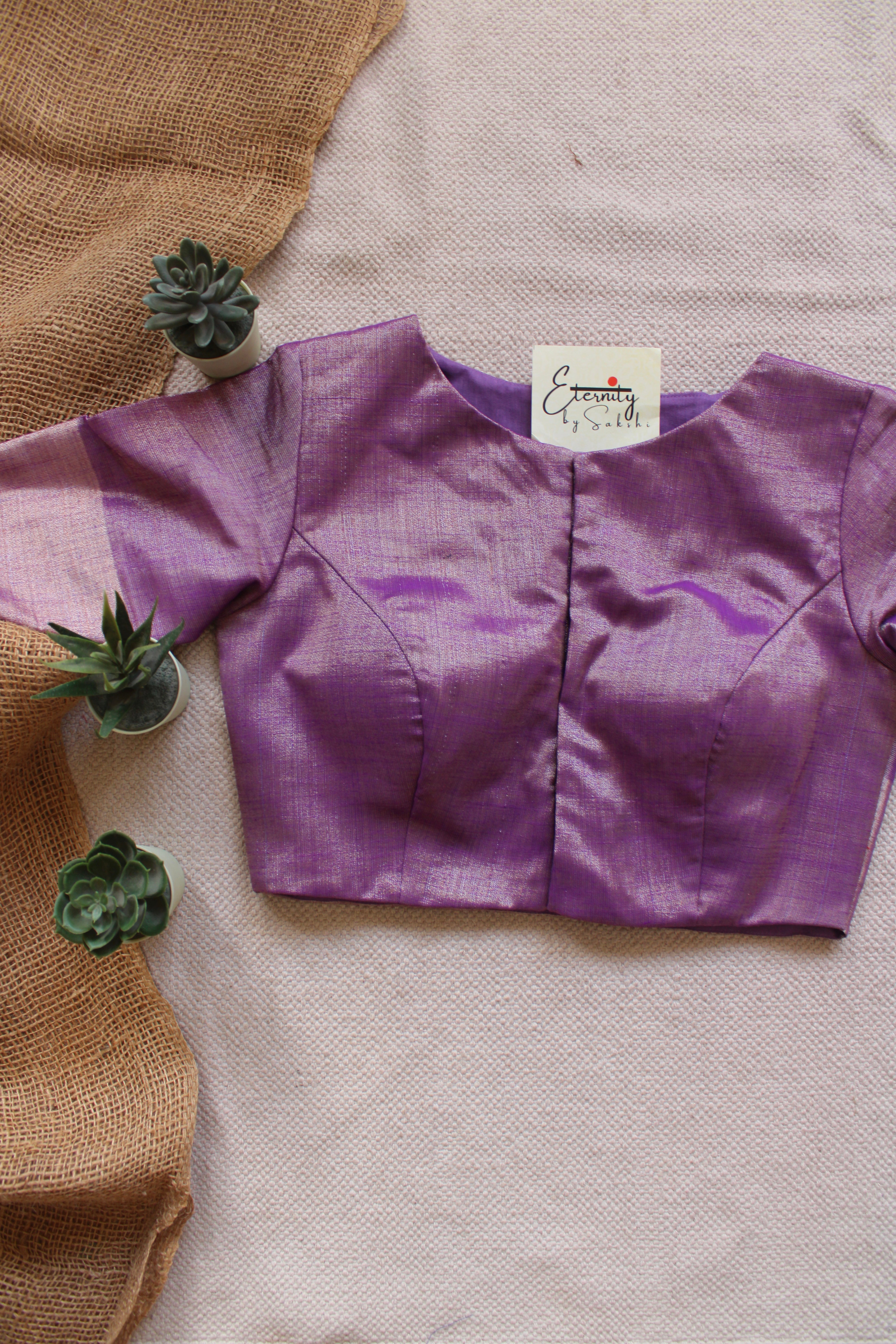 Purple Metallic Tissue Blouse