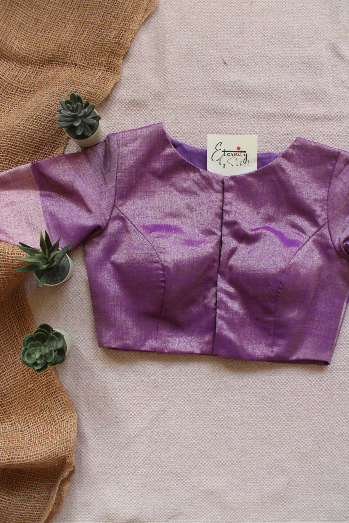 Purple Metallic Tissue Blouse