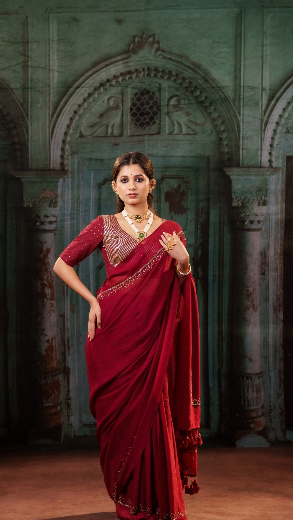 Scarlet Noor Saree - Eternity by Sakshi