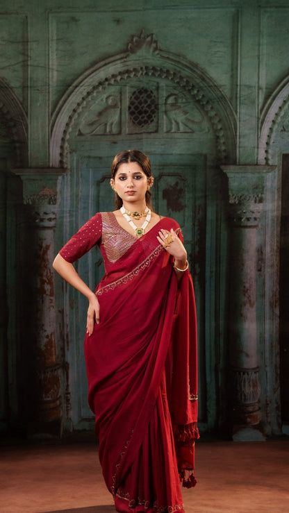 Scarlet Noor Saree - Eternity by Sakshi