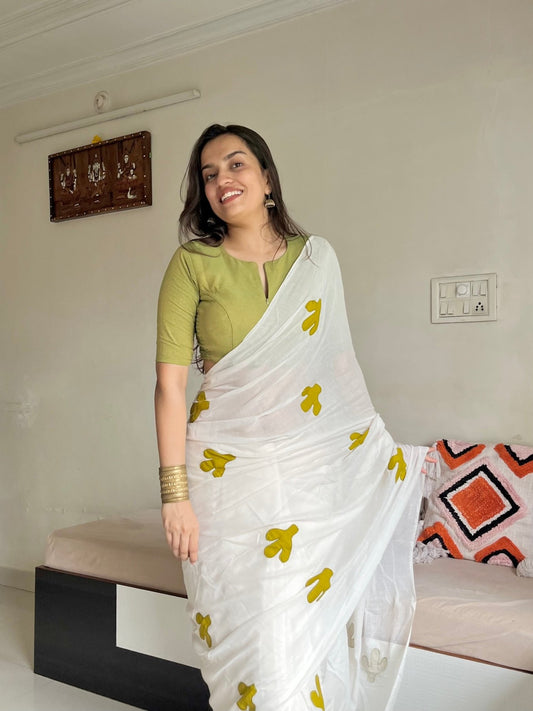 Olive Cactus Saree - Eternity by Sakshi