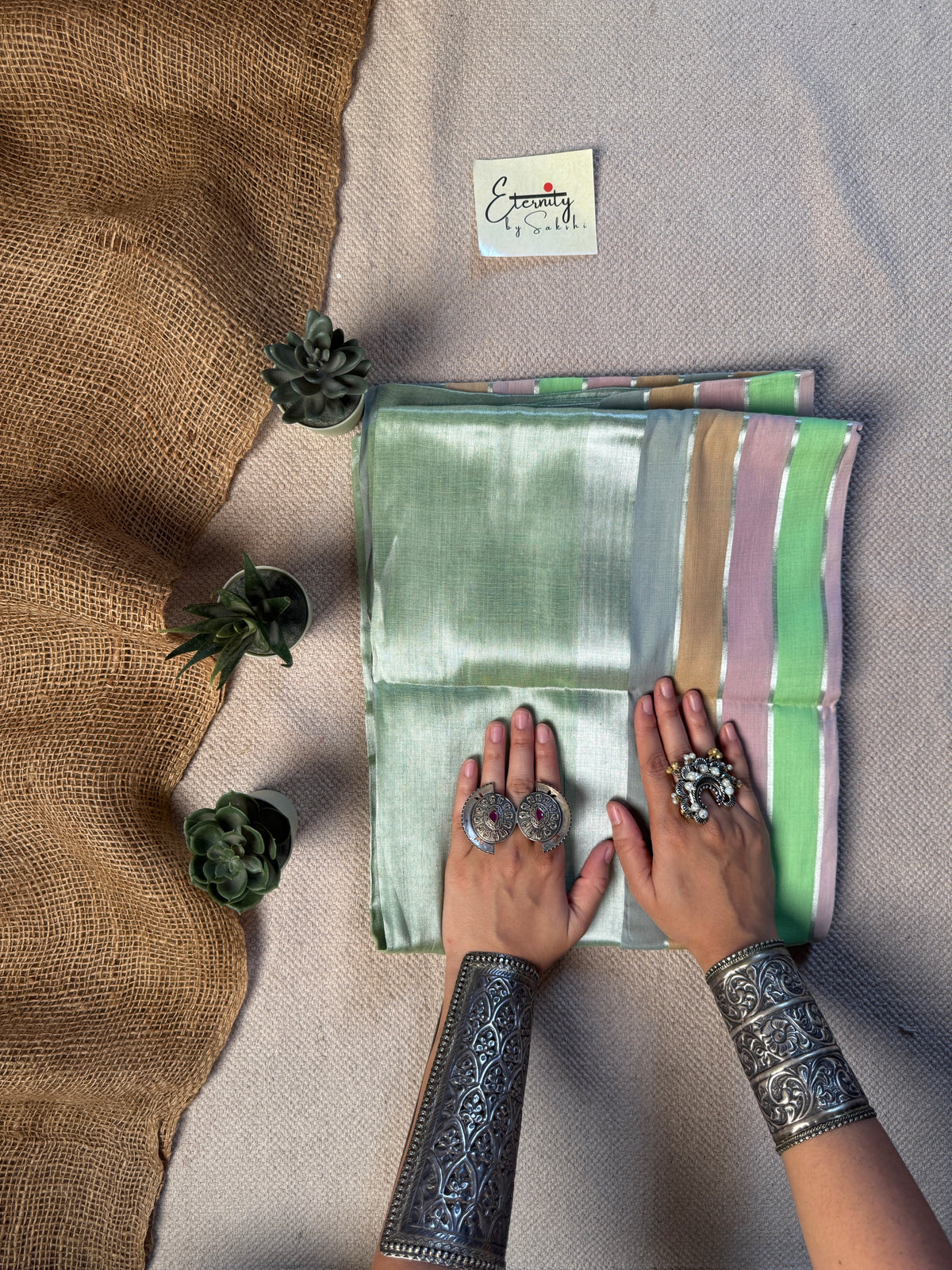 Mint Whisper Tissue Saree