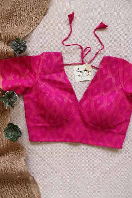 Hot Pink Sajni Blouse - Eternity by Sakshi