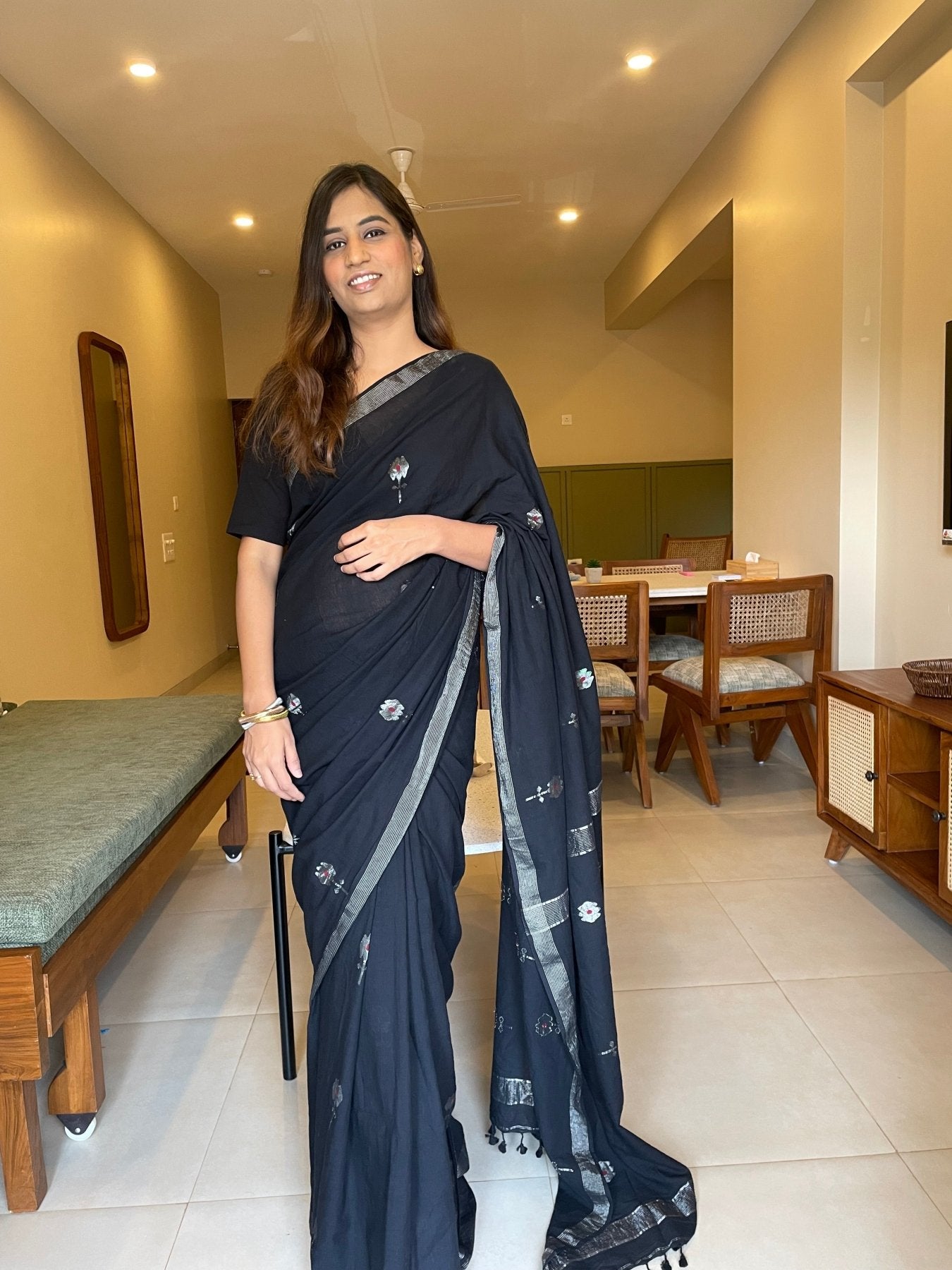 Black Naveli Saree - Eternity by Sakshi