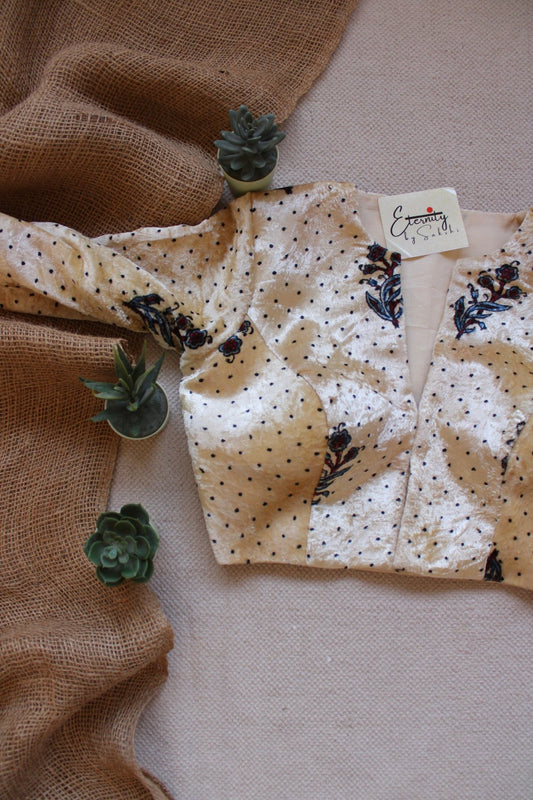 Butter Ajrakh Velvet Blouse - Eternity by Sakshi