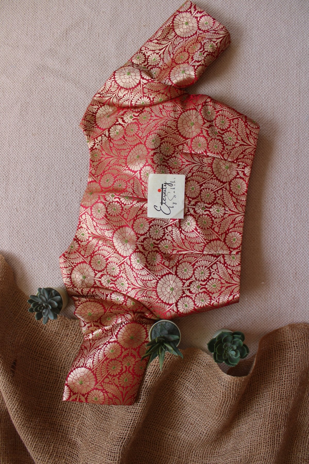 Red Utsav Brocade Blouse - Eternity by Sakshi