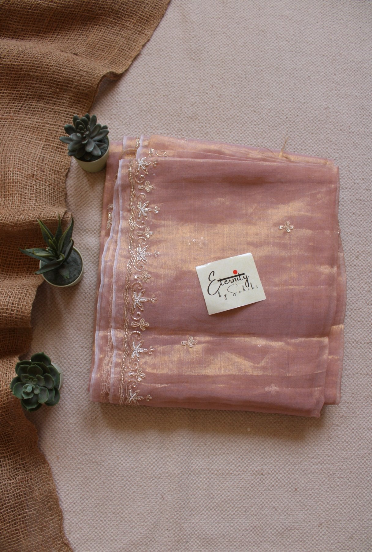 Peach Handwork Raaz Saree - Eternity by Sakshi