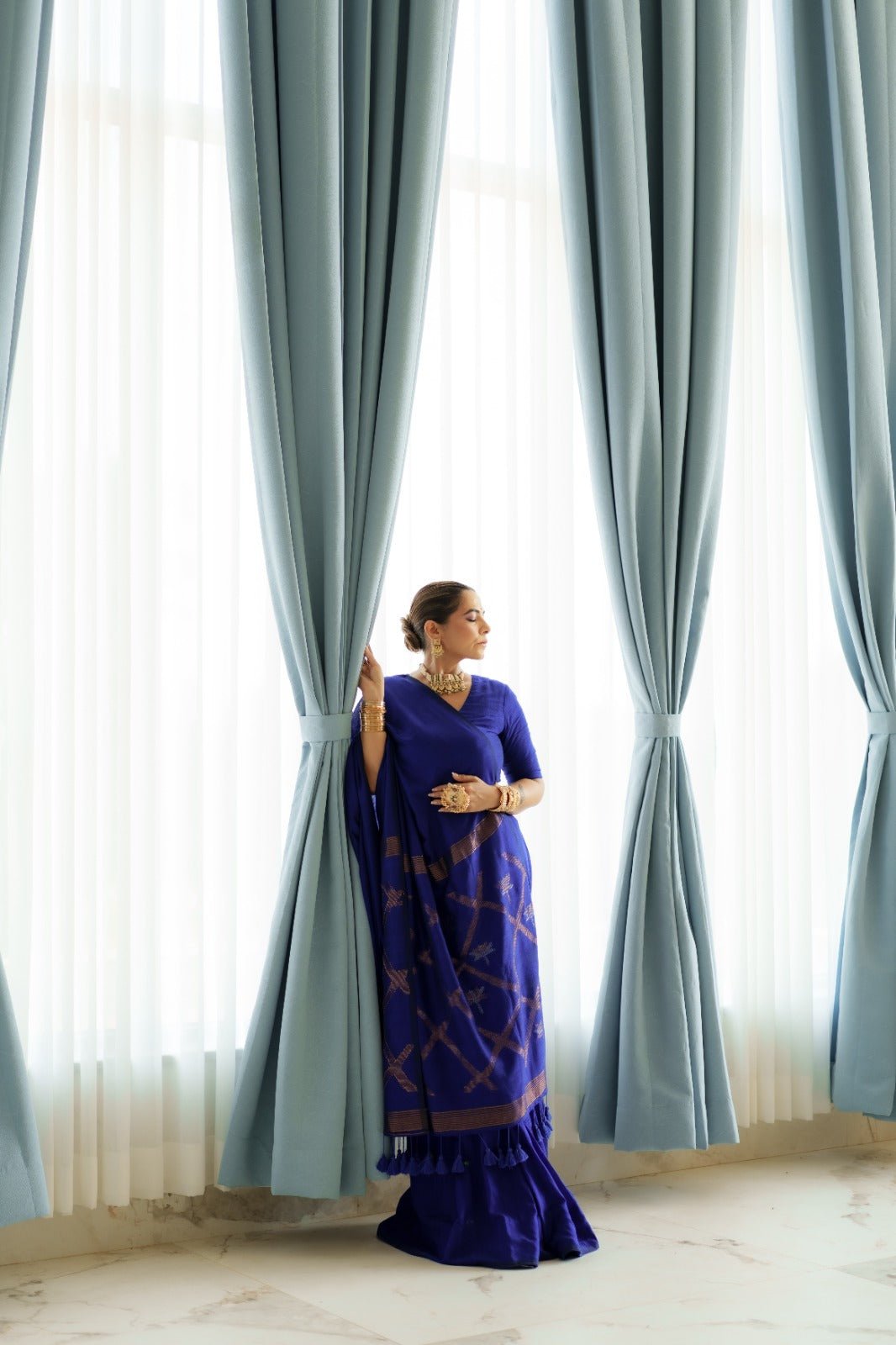 Blue Lotus Saree - Eternity by Sakshi