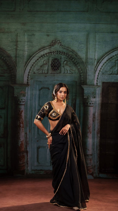Black Gulbahar Saree - Eternity by Sakshi
