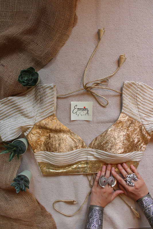Sunehri Dhaaga Patch Blouse - Eternity by Sakshi