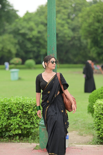 Black Polka Saree - Eternity by Sakshi