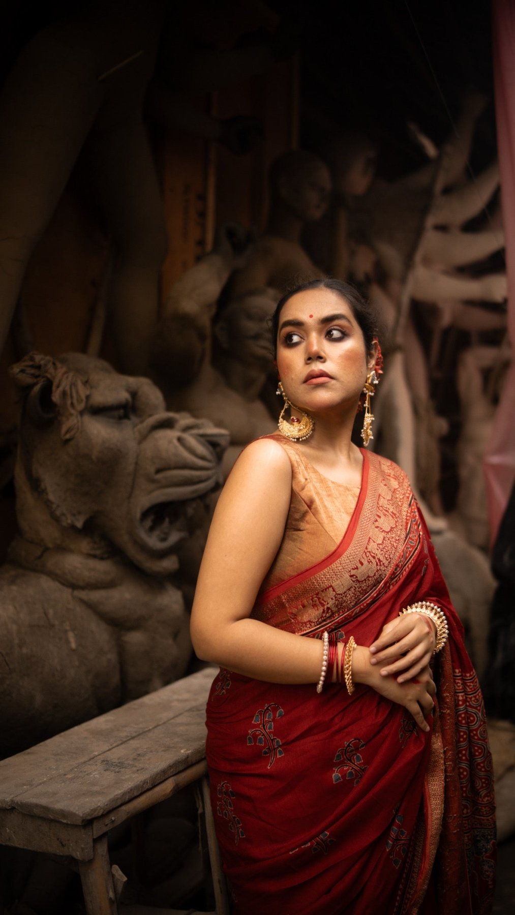 Exclsuive Dul Red Dola Silk Saree - Eternity by Sakshi