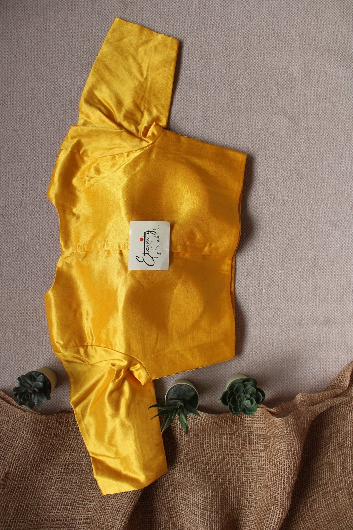 Yellow Dhruv Tara Patch Blouse - Eternity by Sakshi
