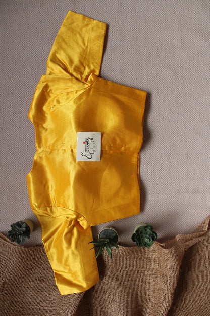 Yellow Dhruv Tara Patch Blouse - Eternity by Sakshi