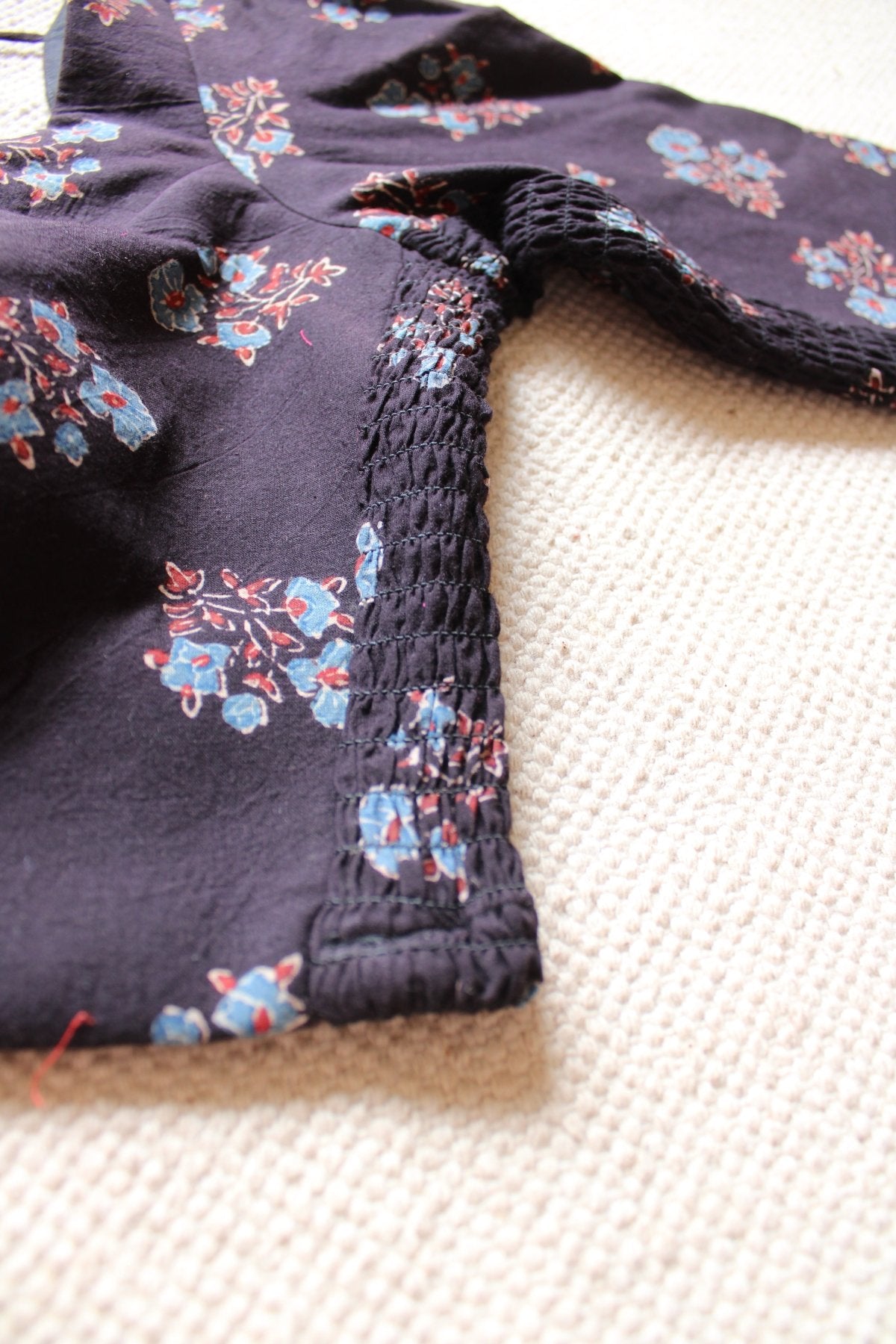 Charcoal Ajrakh Strechable Blouse - Eternity by Sakshi