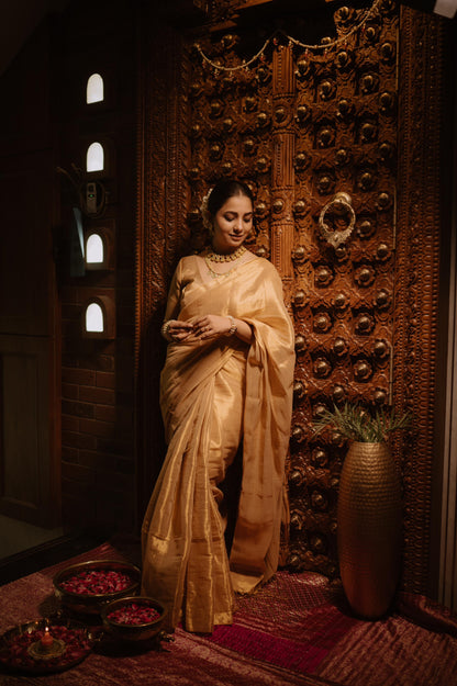 Molten Metal Gold Saree