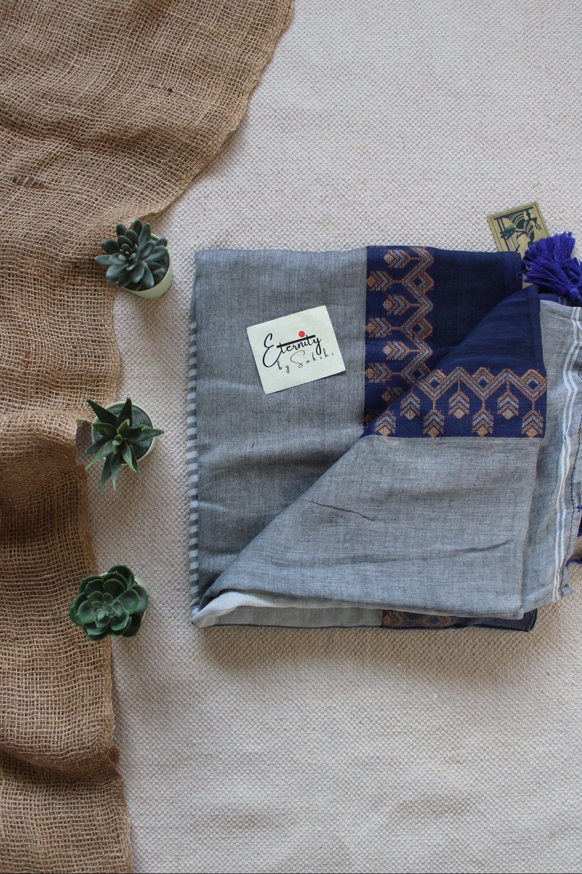 Blue Mohe Saree - Eternity by Sakshi