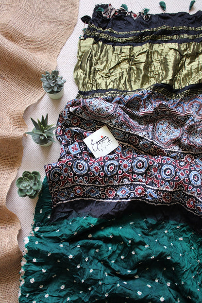 Green Modal Bandhani Saree - Eternity by Sakshi