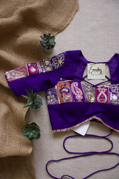 Blue Navratri Patch Blouse - Eternity by Sakshi