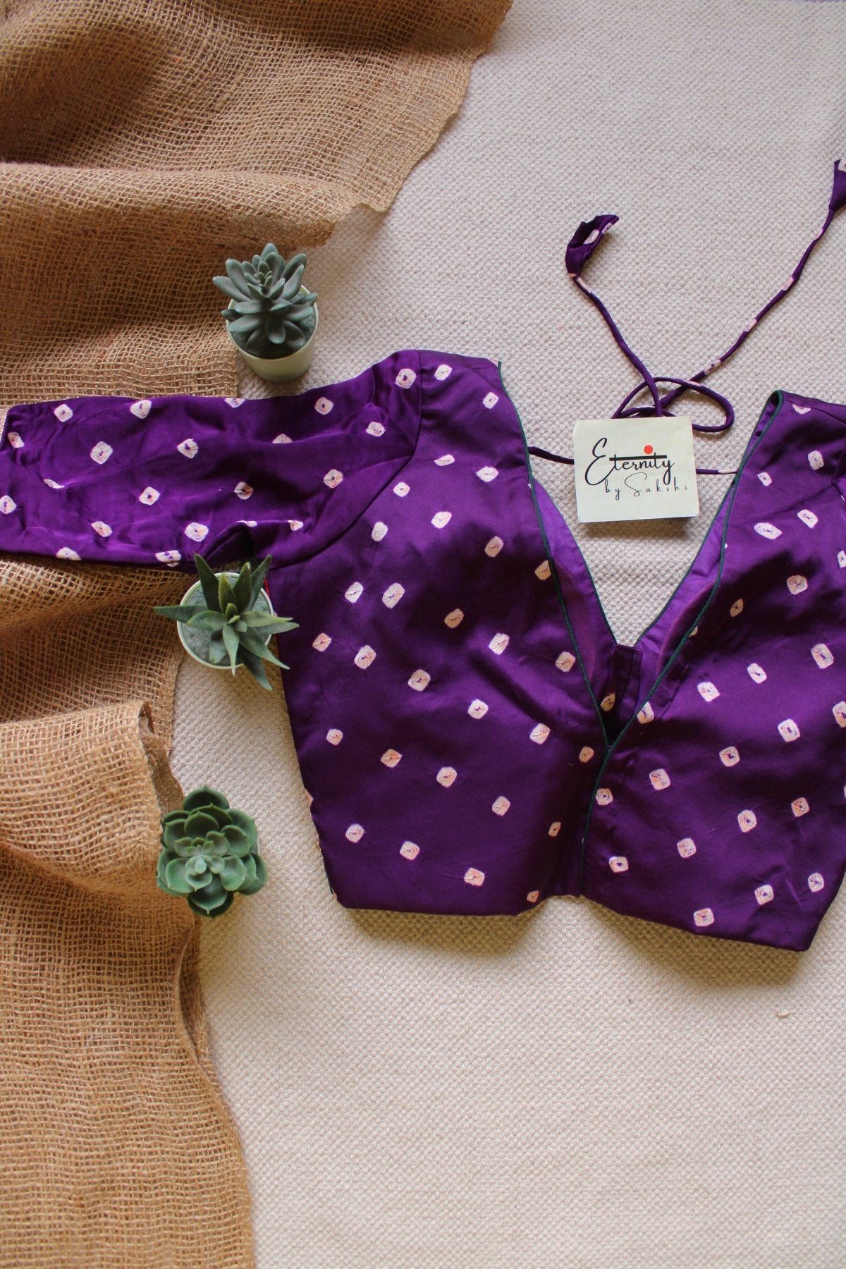 Purple Bandhani Blouse - Eternity by Sakshi