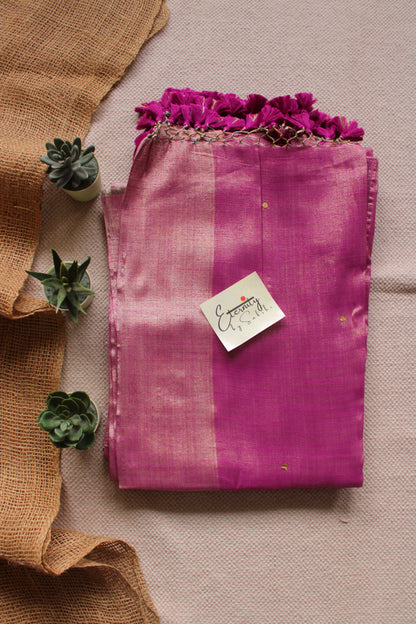 Pink Metallic Tissue Saree