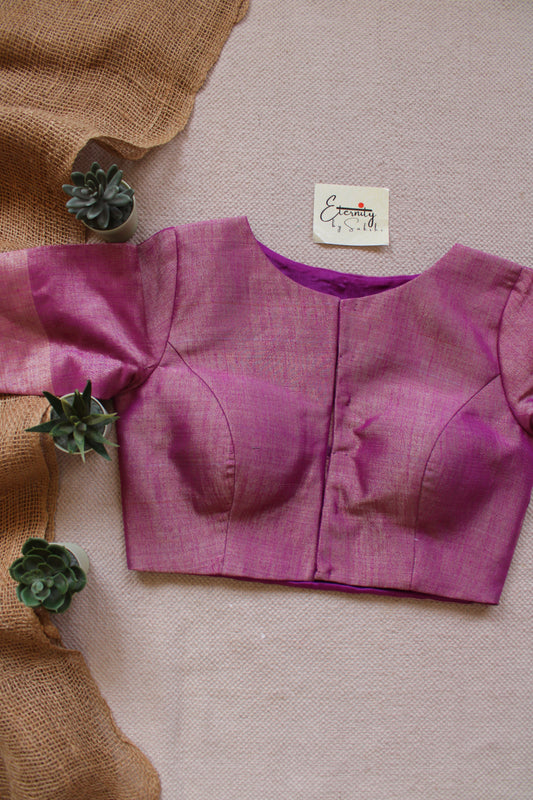 Pink Metallic Tissue Blouse