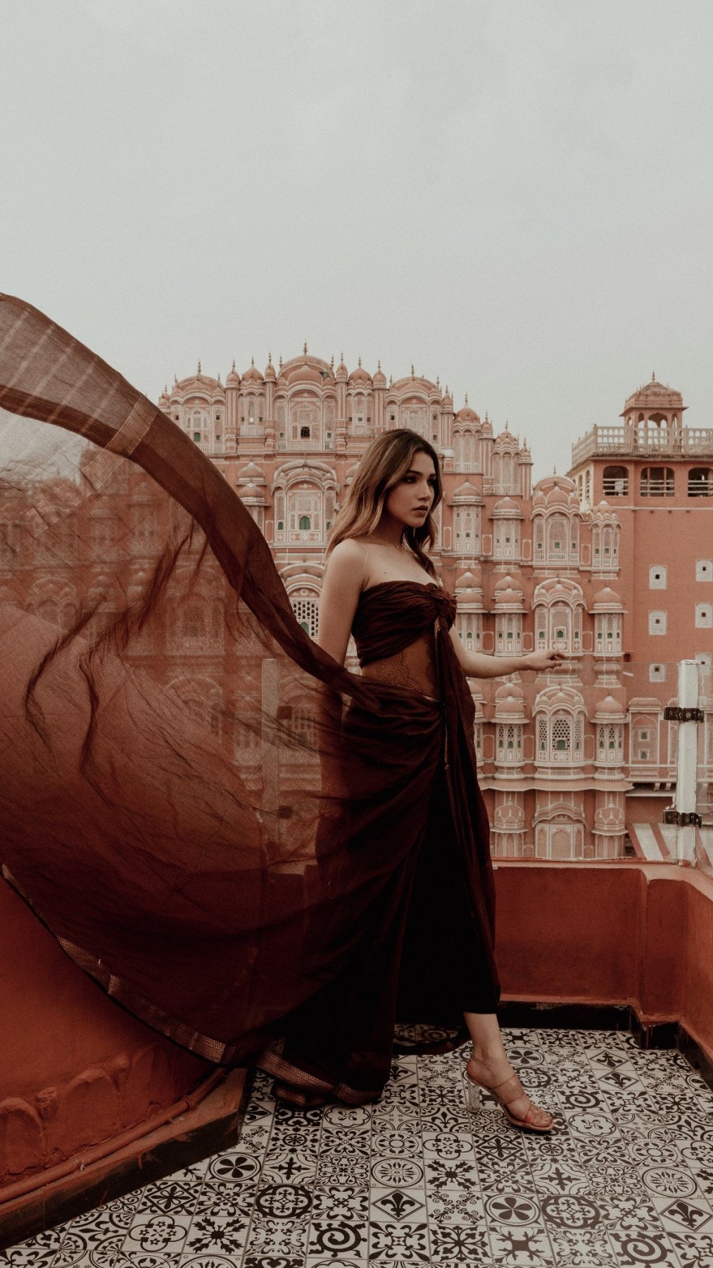 Brown Champa Saree - Eternity by Sakshi