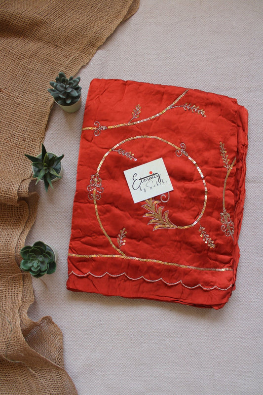 Burnt Orange Saundarya Modal Silk Handwork Saree - Eternity by Sakshi