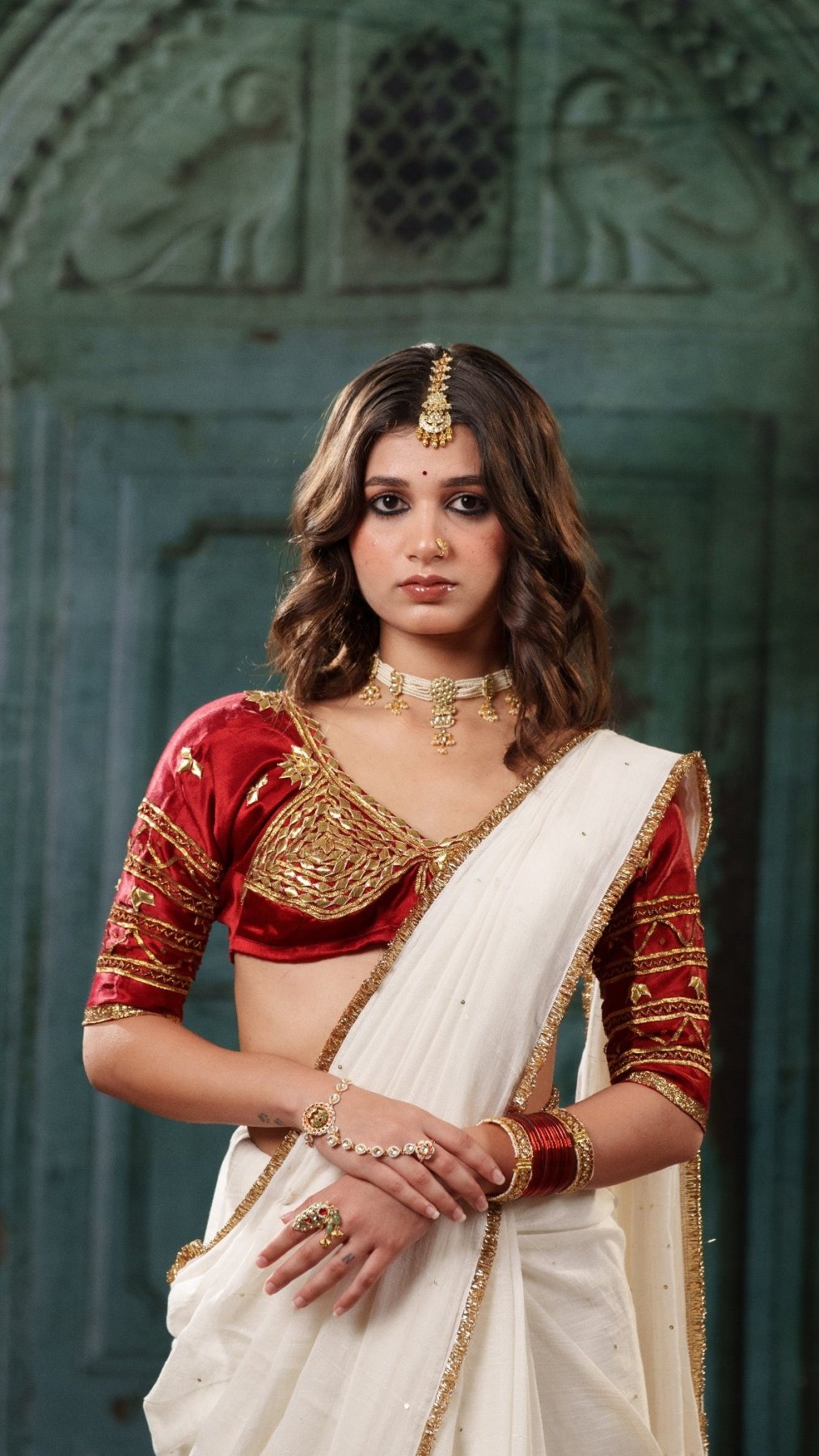 White Gulbahar Saree - Eternity by Sakshi