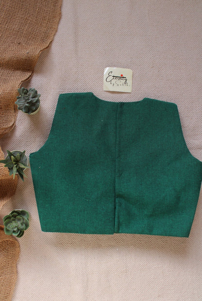 Green Leafy Double Zip Mood Blouse - Eternity by Sakshi