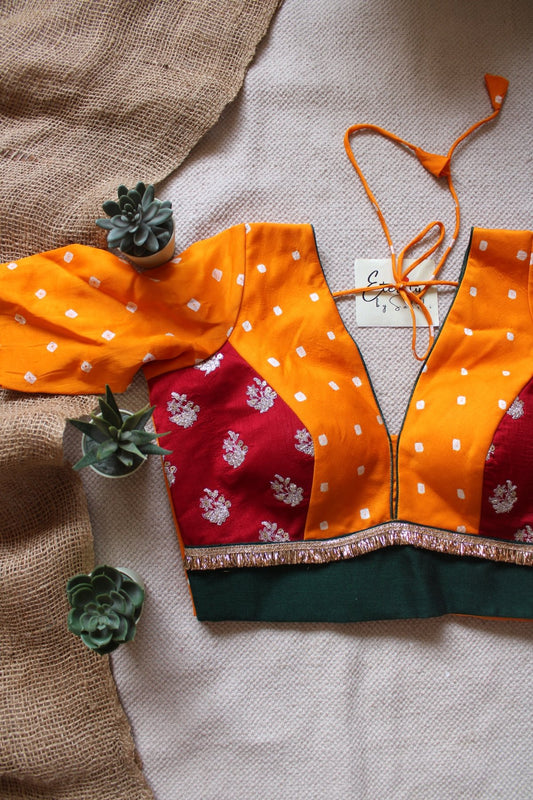 Yellow Bandhani Blouse - Eternity by Sakshi
