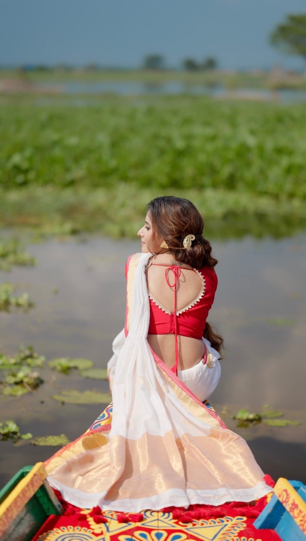 Pujo Polka Saree - Eternity by Sakshi