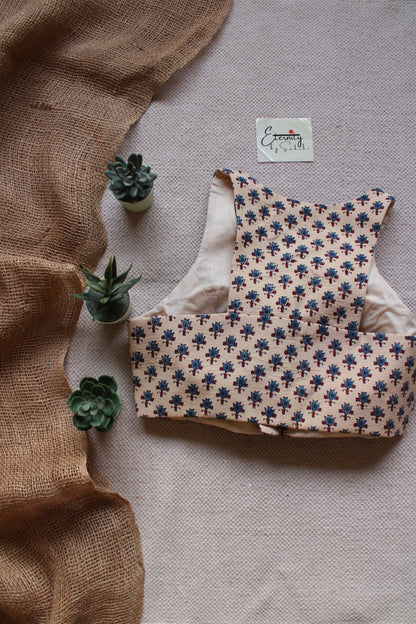 Gulmohar Butterscotch Ajrakh Blouse - Eternity by Sakshi