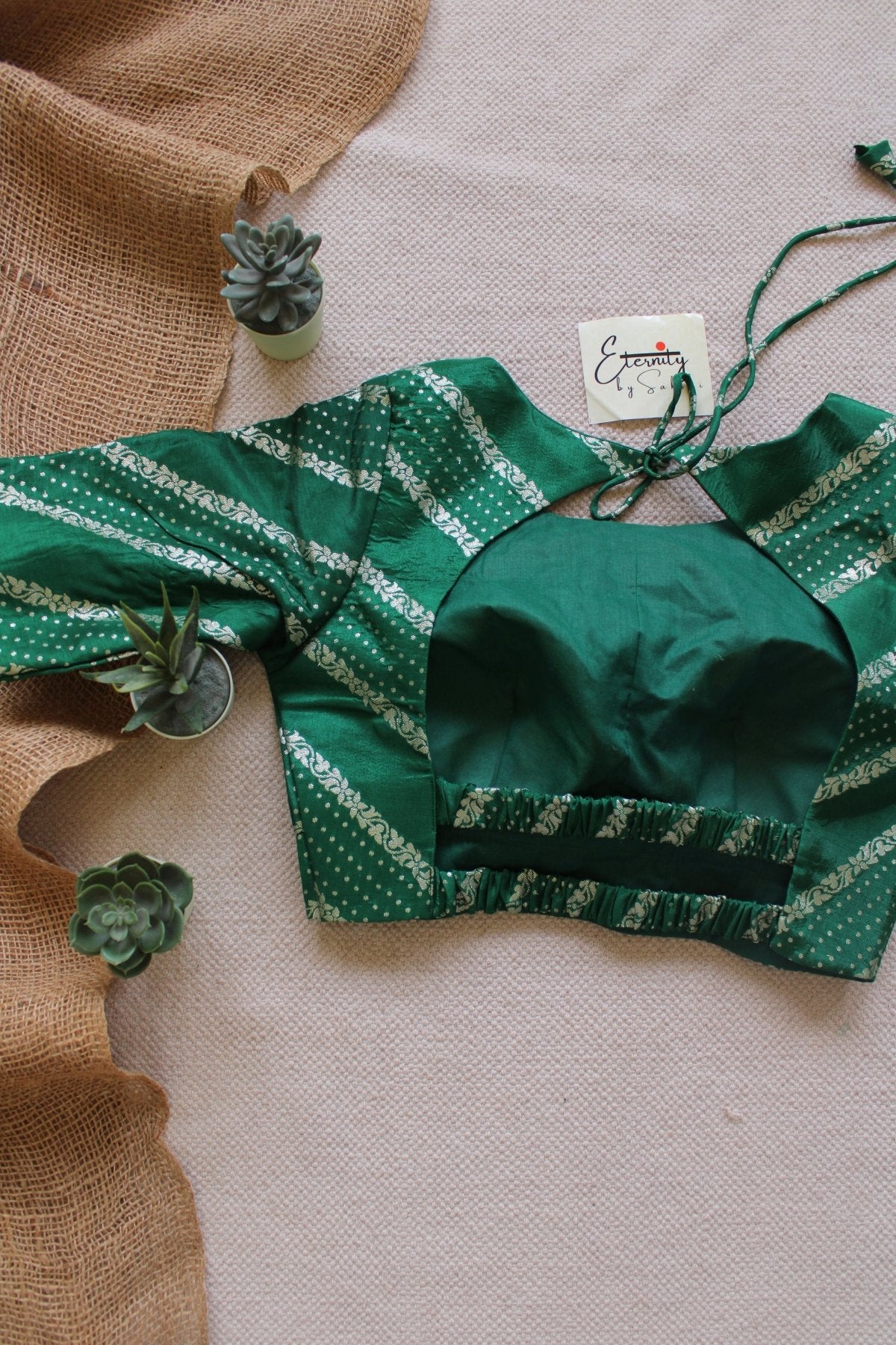 Green Elastic Blouse - Eternity by Sakshi