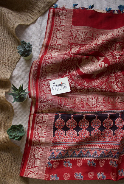 Exclusive Offwhite Print Dola Silk Saree - Eternity by Sakshi