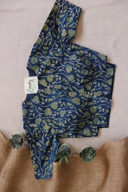 Ink Blue Rosevine Blouse - Eternity by Sakshi