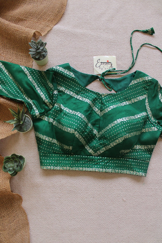 Green Elastic Blouse - Eternity by Sakshi