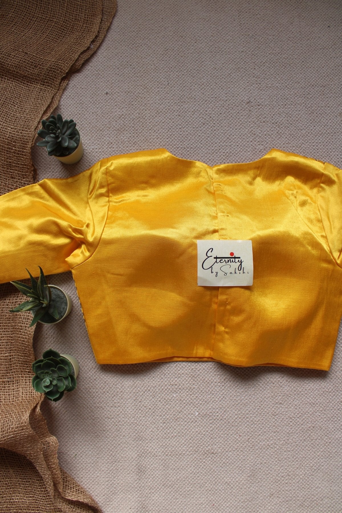 Yellow Dhruv Tara Patch Blouse - Eternity by Sakshi