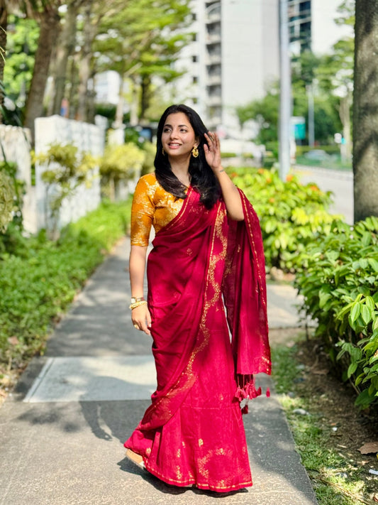 Maroon Parv Saree - Eternity by Sakshi