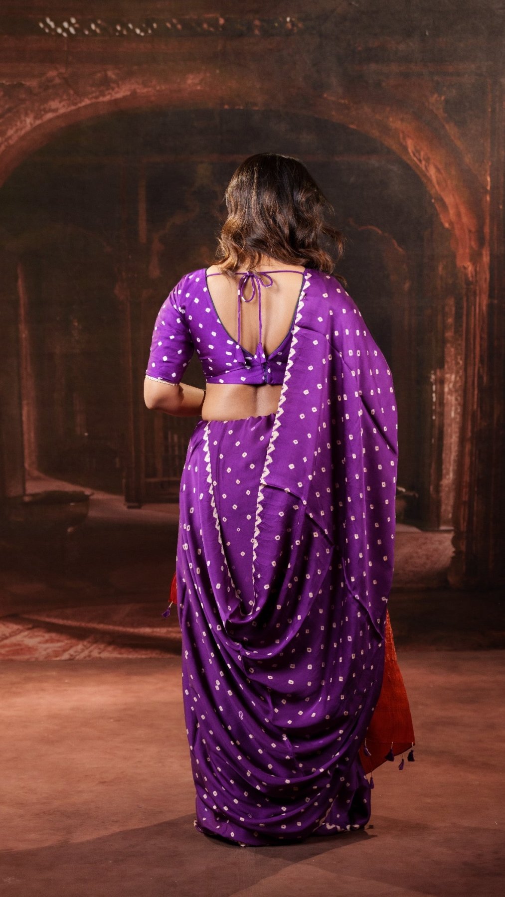 Purple Modal Bandhani Saree - Eternity by Sakshi