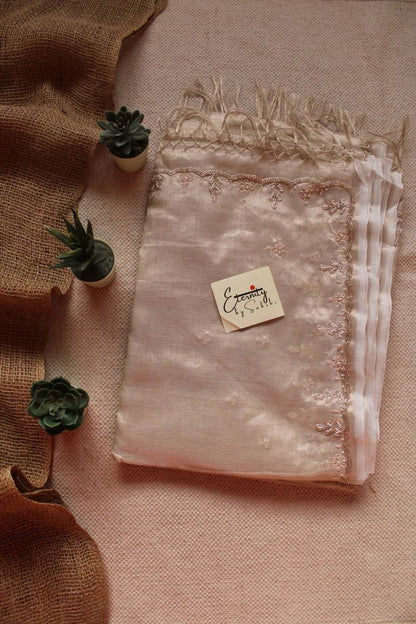 Pearl Handwork Raaz Saree + Beige Metallic Single Zip Mood Blouse Combo - Eternity by Sakshi