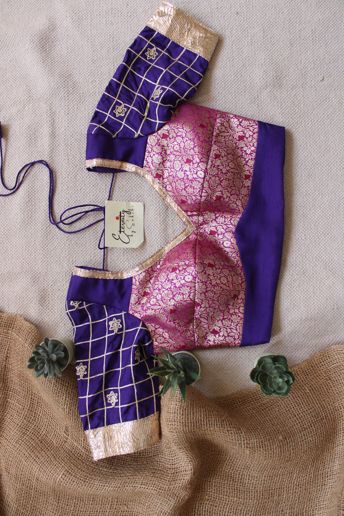 Purple Pink Patch Blouse