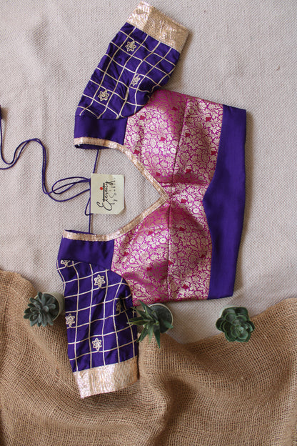 Purple Pink Patch Blouse