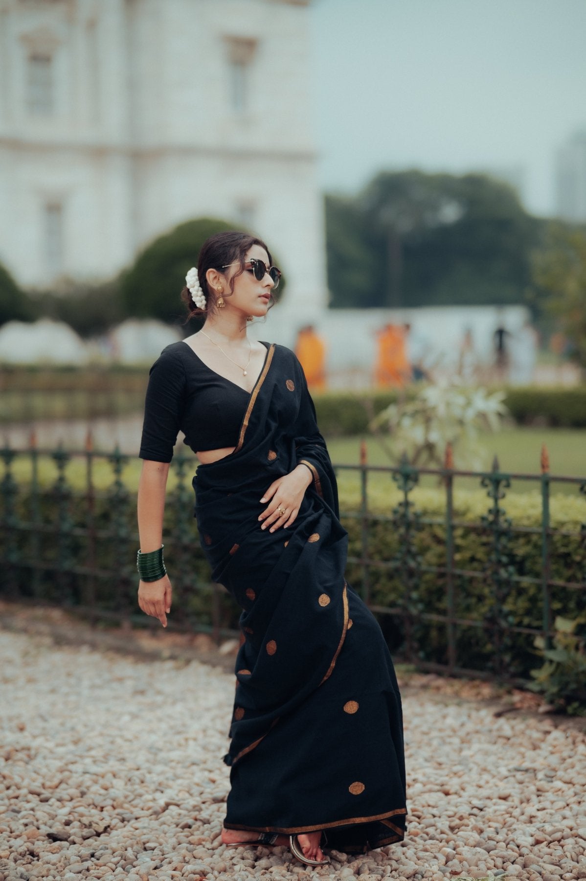 Black Polka Saree - Eternity by Sakshi
